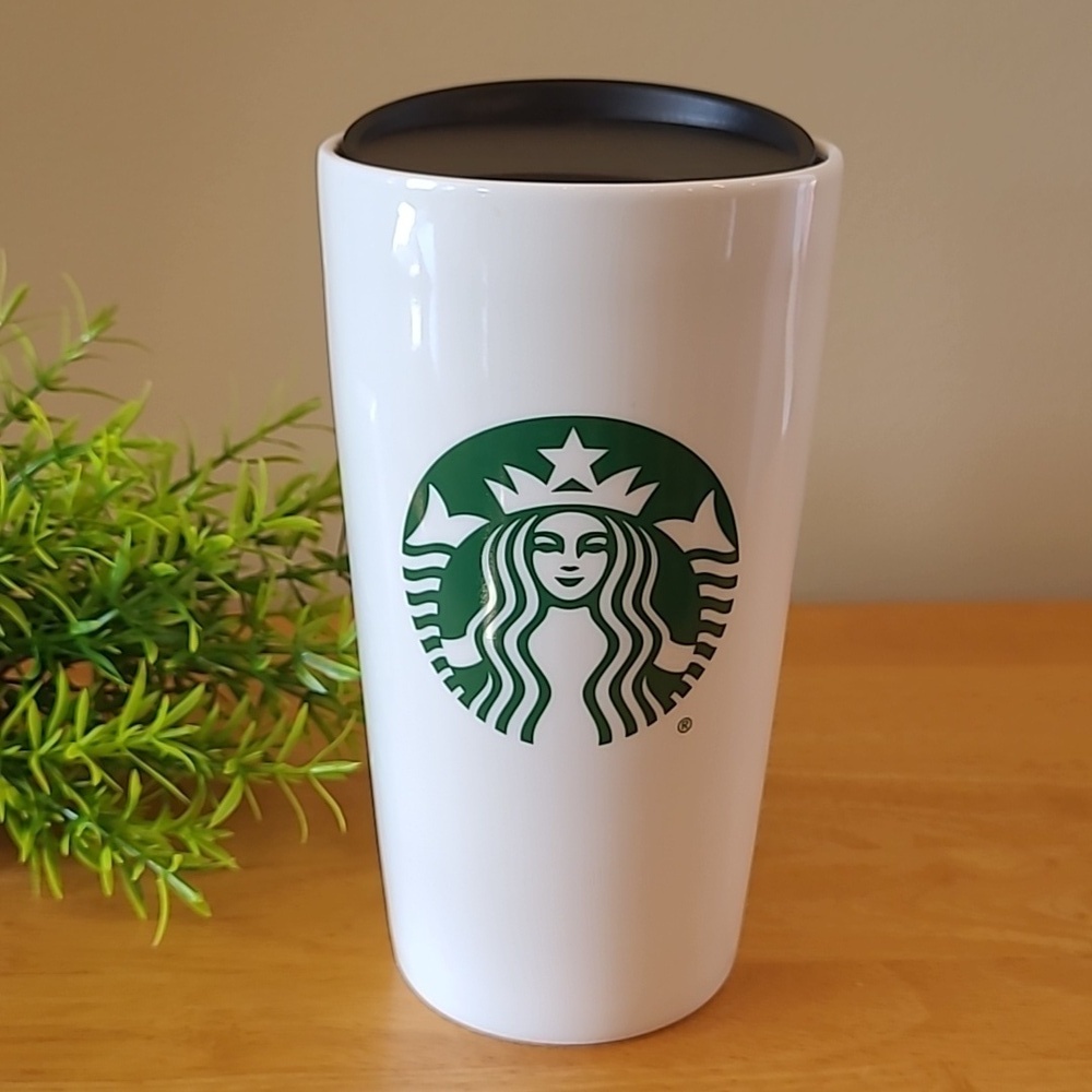 STARBUCKS 2021 Siren Mermaid Logo Ceramic Travel Tumbler With Lid